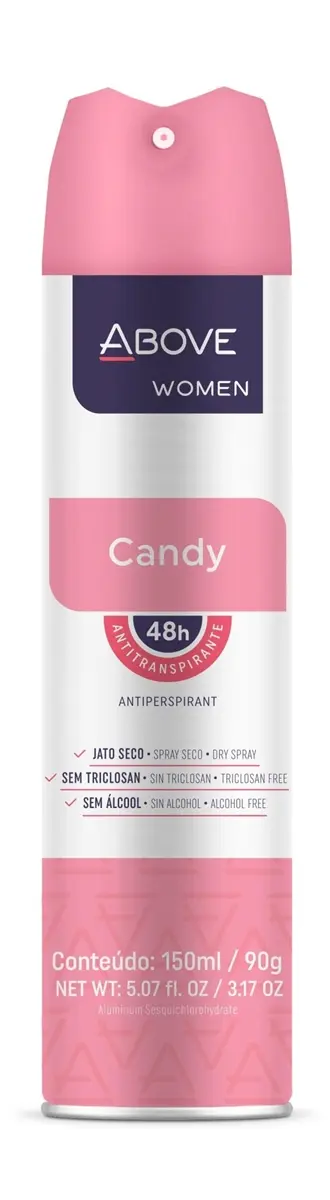 DESODORANTE ABOVE CANDY FEMININO AEROSSOL 150ML