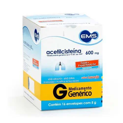 ACETILCISTEINA 600MG 16 ENVELOPES GENERICO EMS ACETILCISTEINA