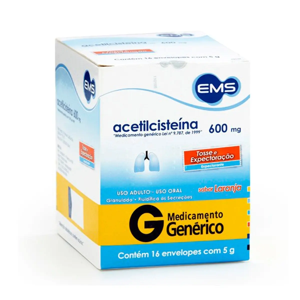 ACETILCISTEINA 600MG 16 ENVELOPES GENERICO EMS ACETILCISTEINA