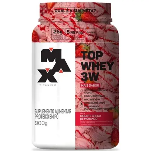 TOP WHEY 3W MAIS SABOR IOGURTE MOR 900GR MAX TITANIUM