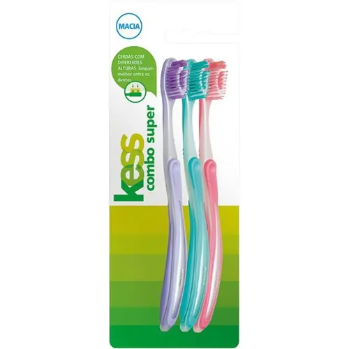 ESCOVA DENTAL KESS COMBO SUPER 3 UNIDADES (COD:2101)