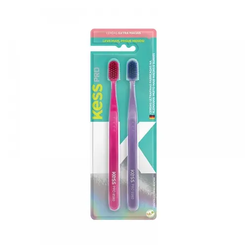 ESCOVA DENTAL KESS PRO EXTRA MACIA 2 UNIDADES (COD:2105)