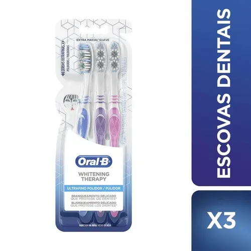 ESCOVA DENTAL ORAL-B WHITENING THERAPY 3 UNIDADES