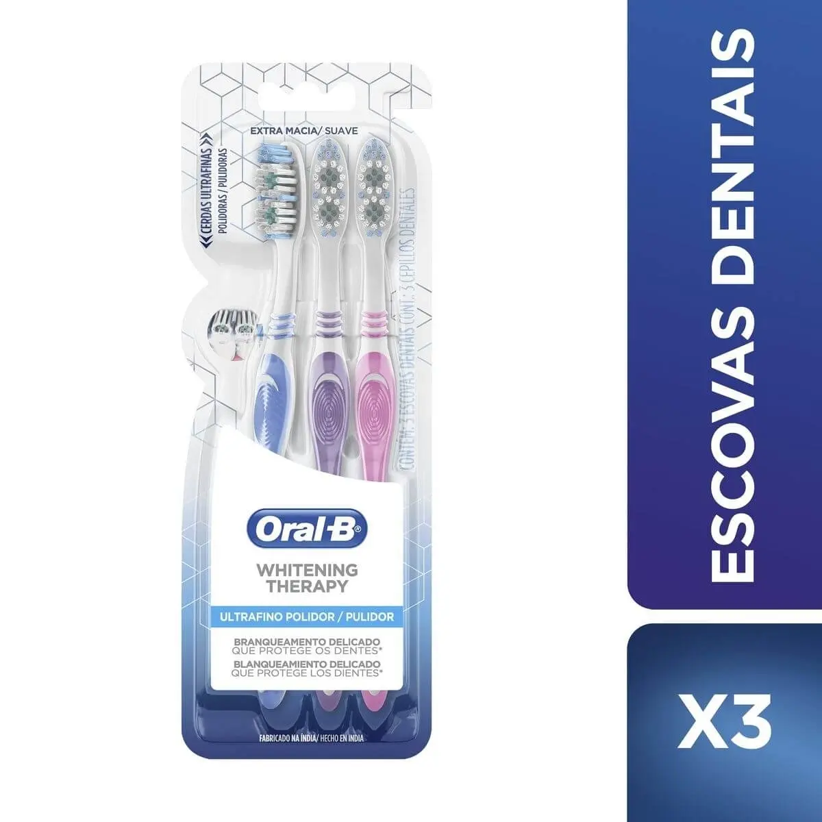 ESCOVA DENTAL ORAL-B WHITENING THERAPY 3 UNIDADES