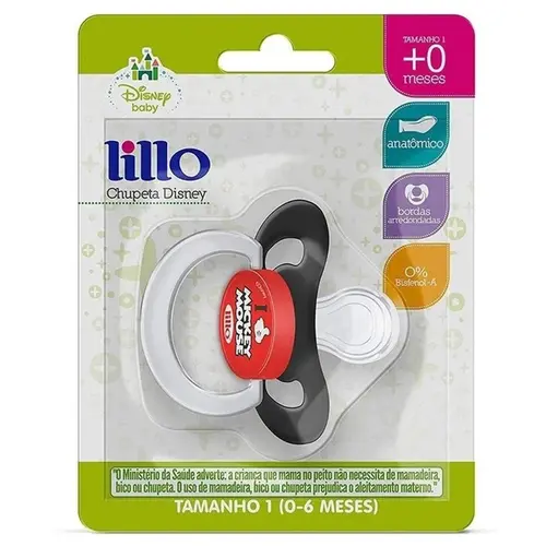 CHUPETA LILLO FUNNY MICKEY ORTODONTICA SILICONE TAMANHO 1 (COD:605030)