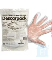 LUVA DESCARPACK POLIETILENO DESCARTAVEL TAMANHO UNICO 100 UNIDADES