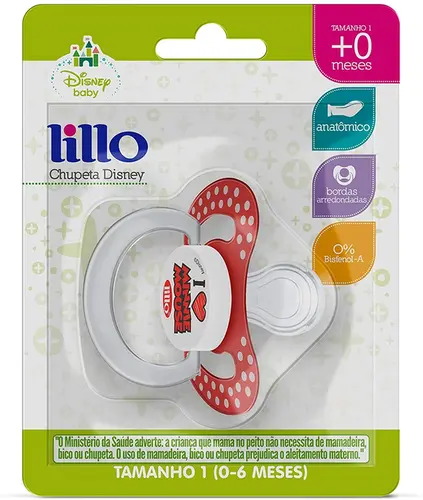 CHUPETA LILLO FUNNY MINNIE ORTODONTICA SILICONE TAMANHO 1 (COD:305731)