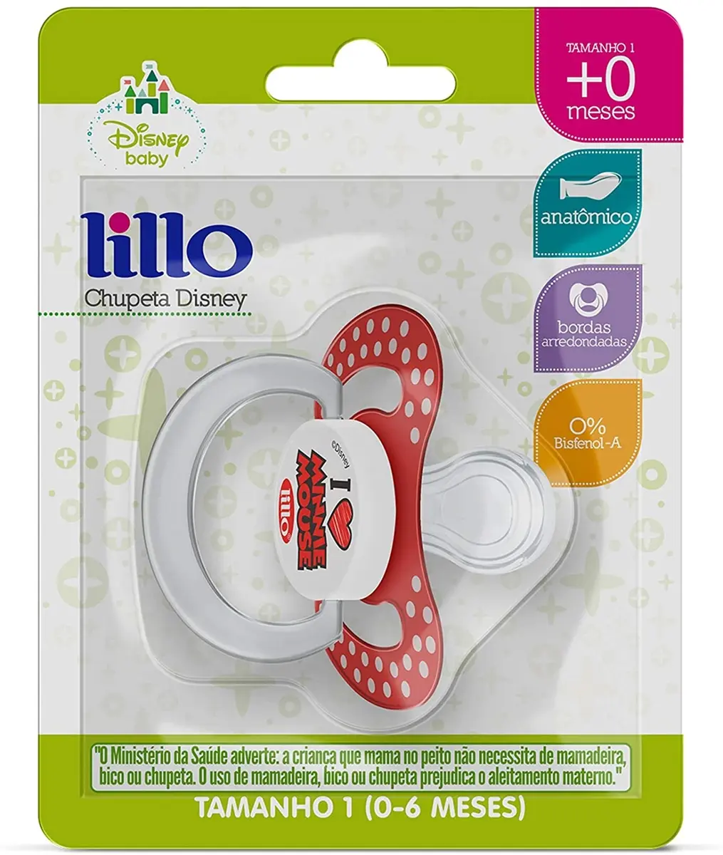 CHUPETA LILLO FUNNY MINNIE ORTODONTICA SILICONE TAMANHO 1 (COD:305731)