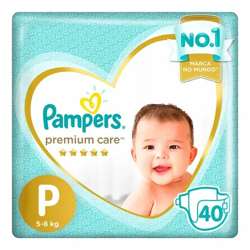 FRALDA PAMPERS PREMIUM CARE P 40 UNIDADES