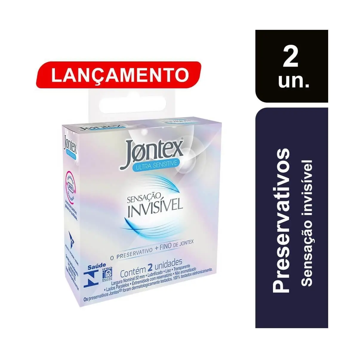 PRESERVATIVO JONTEX SENSACAO INVISIVEL 2 UNIDADES