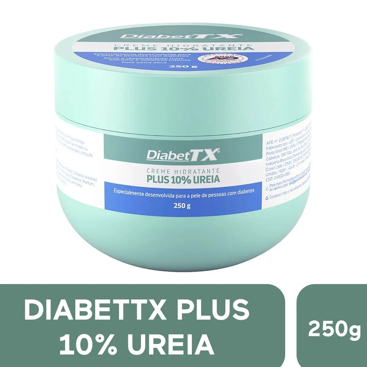 CREME HIDRATANTE DIABET TX PLUS UREIA 10% 250GR