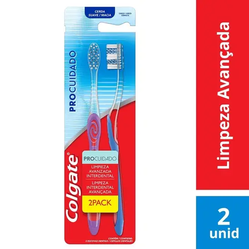 ESCOVA DENTAL COLGATE PRO CUIDADO 2 UNIDADES