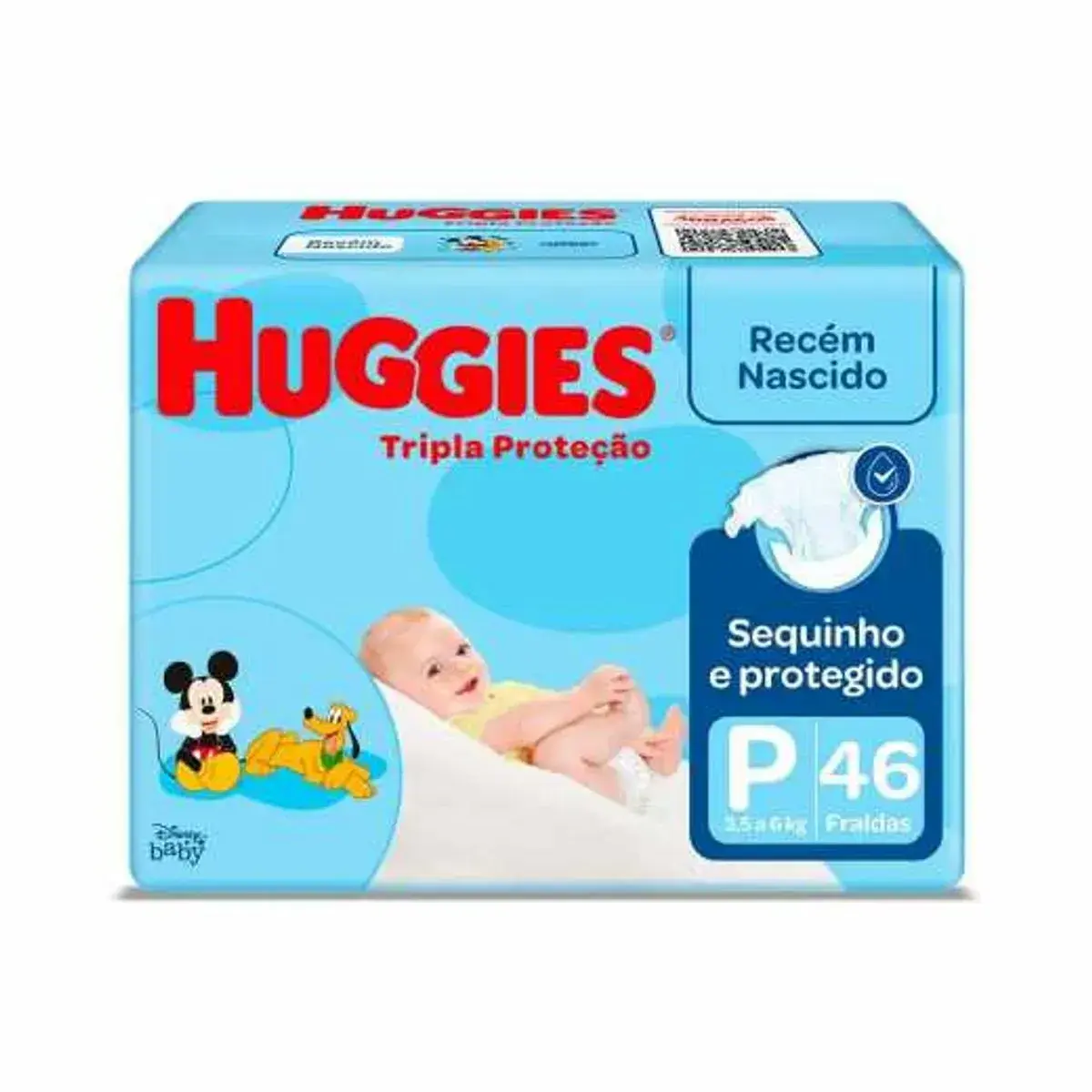 FRALDA HUGGIES TRIPLA PROTECAO TAMANHO P 46 UNIDADES