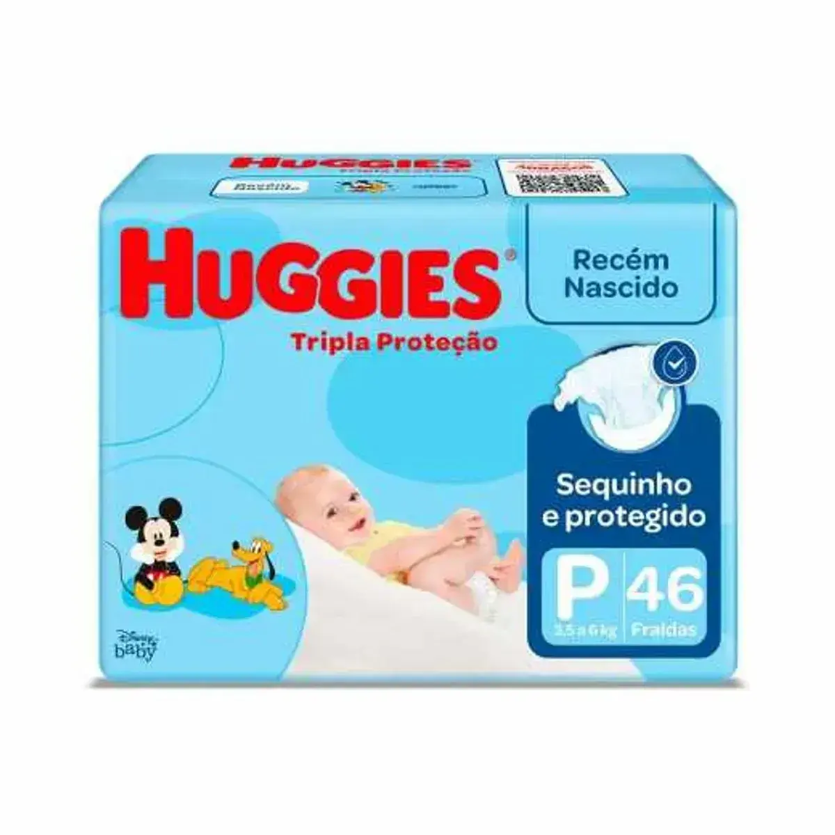 FRALDA HUGGIES TRIPLA PROTECAO TAMANHO P 46 UNIDADES