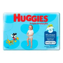 FRALDA HUGGIES RAPIDA ABSORCAO TAMANHO XXG 32 UNIDADES