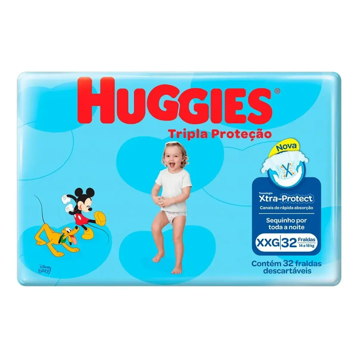 FRALDA HUGGIES RAPIDA ABSORCAO TAMANHO XXG 32 UNIDADES