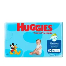 FRALDA HUGGIES TRIPLA PROTECAO TAMANHO M 42 UNIDADES