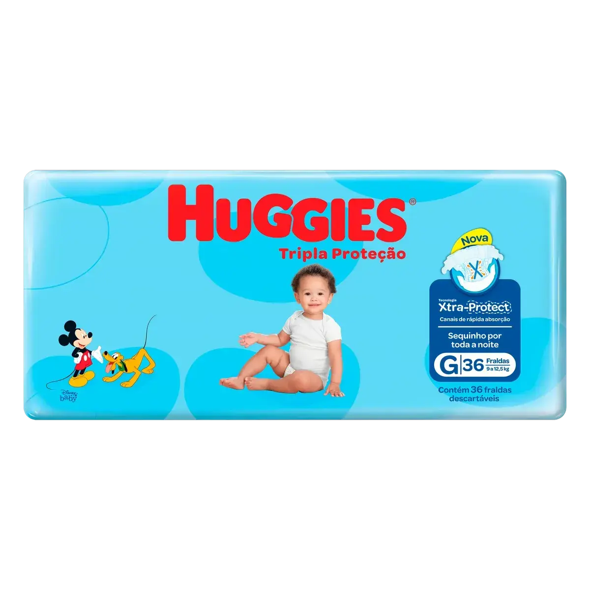 FRALDA HUGGIES TRIPLA PROTECAO TAMANHO G 36 UNIDADES
