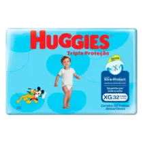 FRALDA HUGGIES TRIPLA PROTECAO TAMANHO XG 32 UNIDADES