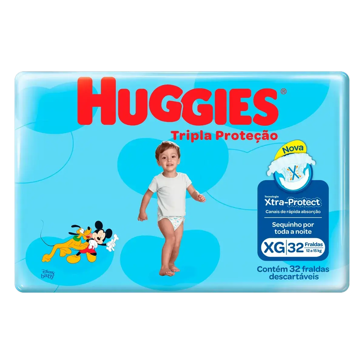 FRALDA HUGGIES TRIPLA PROTECAO TAMANHO XG 32 UNIDADES
