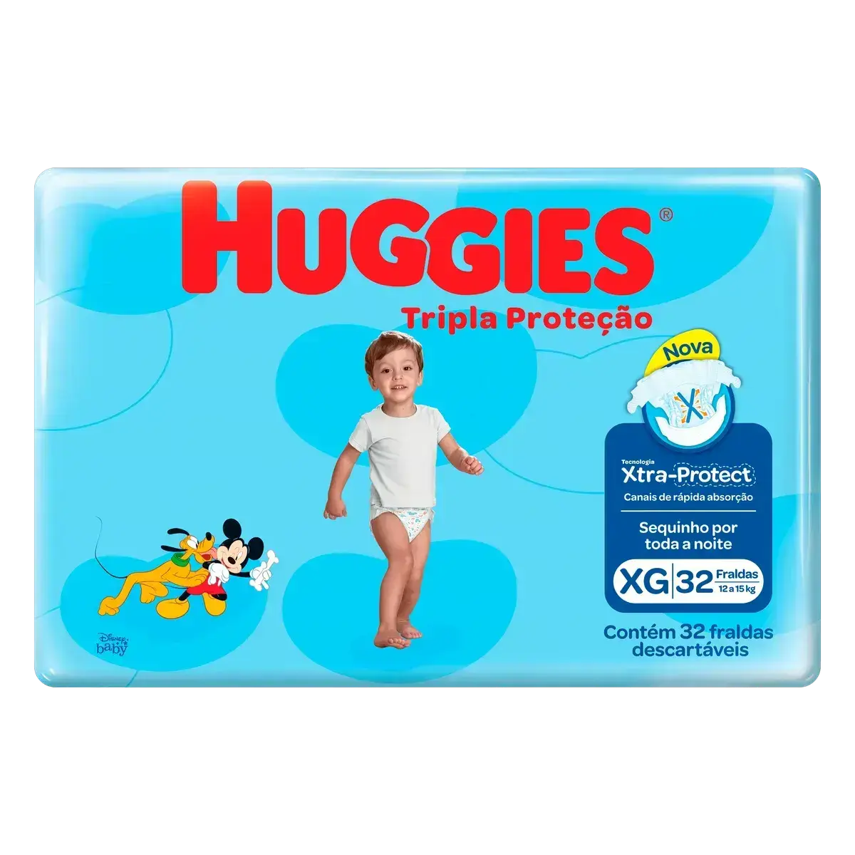 FRALDA HUGGIES TRIPLA PROTECAO TAMANHO XG 32 UNIDADES