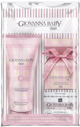 KIT GIOVANNA BABY HIDRATANTE CLASSIC 200ML + COLONIA 20ML + SABONETE 90GR