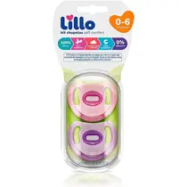 KIT LILLO CHUPETA SOFT CONFORT SILICONE ROSA + LILAS (COD:626631-N1)