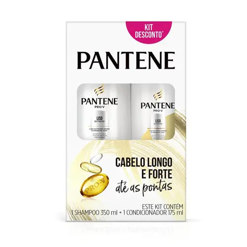 KIT PANTENE PRO V LISO EXTREMO SHAMPOO  350ML + CONDICIONADOR 175ML
