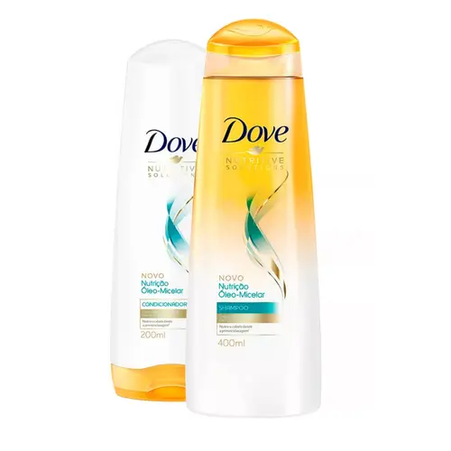 KIT DOVE NUTRICAO OLEO MICELAR SHAMPOO 400ML + CONDICIONADOR 200ML