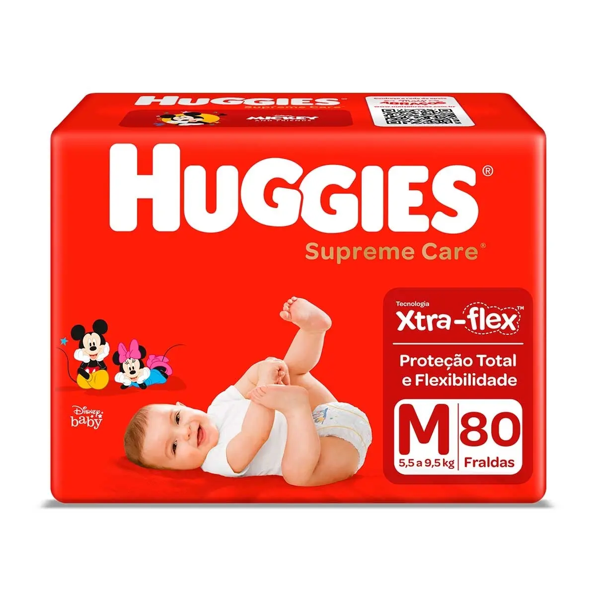 FRALDA HUGGIES SUPREME CARE TAMANHO M 80 UNIDADES