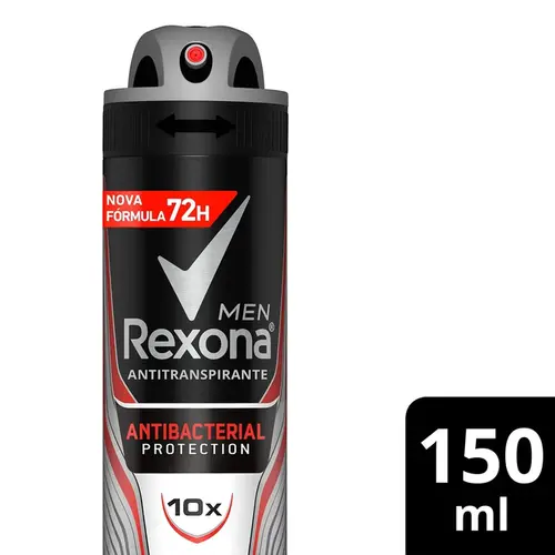 DESODORANTE REXONA ANTIBACTERIAL PROTECTION MASCULINO AEROSSOL 150ML