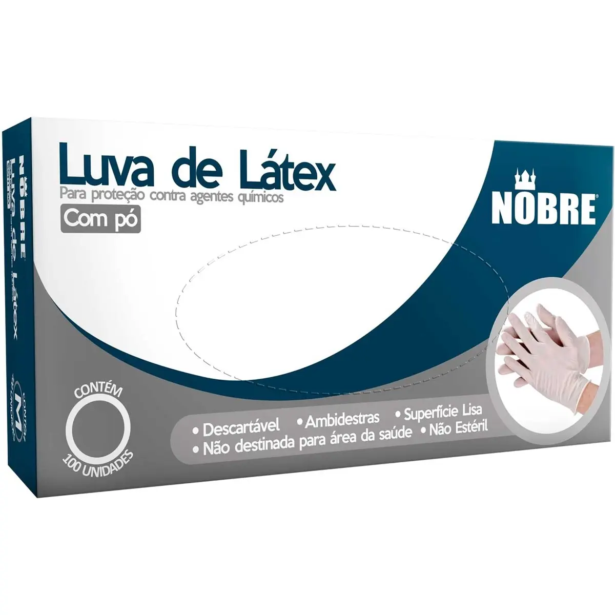 LUVA NOBRE LATEX COM PO PEQUENA 100 UNIDADES