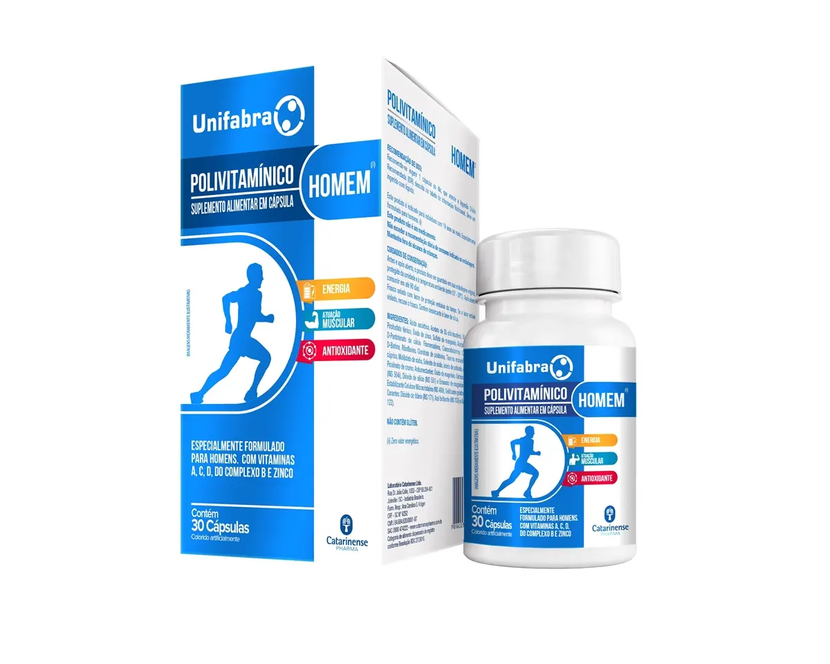 POLIVITAMINICO HOMEM UNIFABRA 30 CAPSULAS MULTIVITAMINICO - POLIVITAMINICO