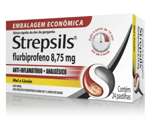 STREPSILS MEL E LIMAO 24 PASTILHAS FLURBIPROFENO