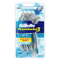 APARELHO DE BARBEAR GILLETTE PRESTOBARBA 3 COOL 4 UNIDADE