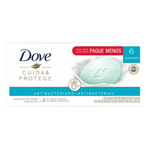 SABONETE DOVE ANTIBACTERIANO 90GR 6 UNIDADES