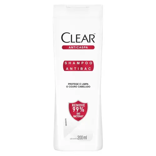 SHAMPOO ANTICASPA CLEAR ANTIBACTERIANO 200ML