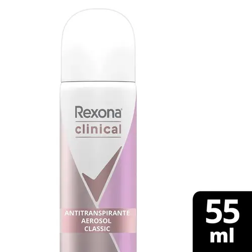 DESODORANTE REXONA CLINICAL CLASSIC FEMININO AEROSSOL 54.5GR 55ML