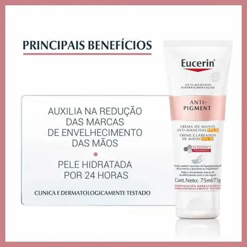 CREME CLAREADOR MAOS EUCERIN ANTI-PIGMENT FPS30 75ML