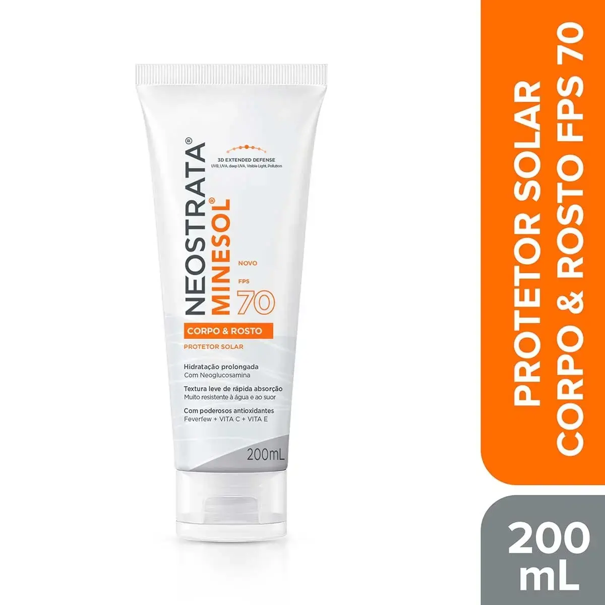 PROTETOR SOLAR NEOSTRATA MINESOL CORPO E ROSTO FPS70 200ML