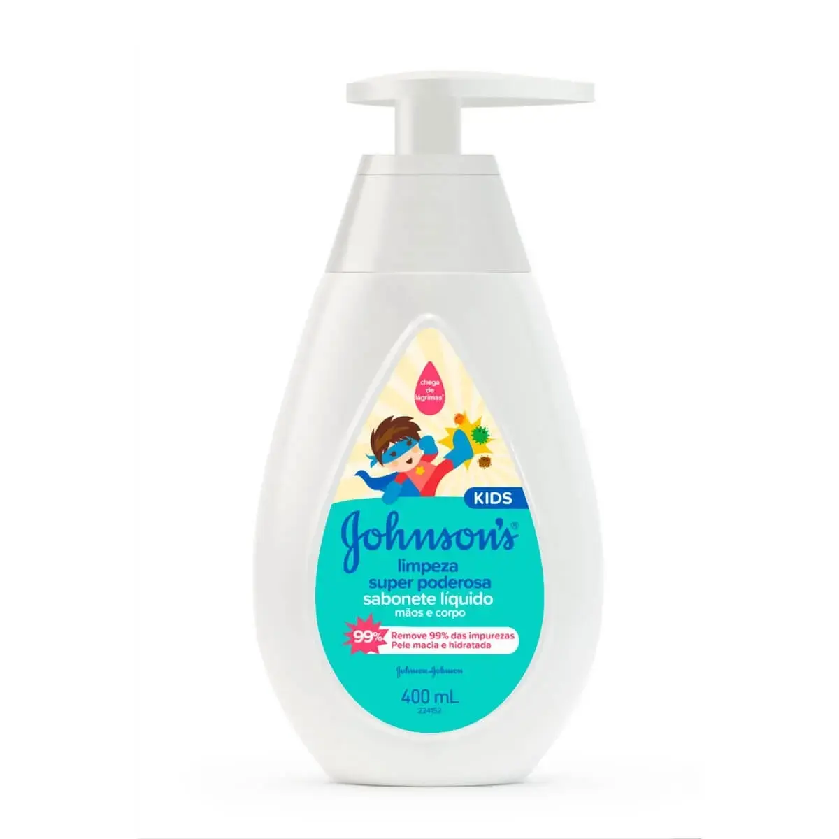 SABONETE LIQUIDO JOHNSON S KIDS LIMPEZA SUPER PODEROSA 400ML