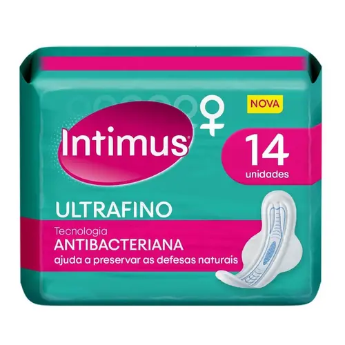 ABSORVENTE INTIMUS ULTRA FINO ANTIBACTERIANO COM ABAS 14 UNIDADES