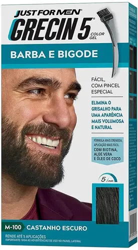 TINTURA GRECIN 5 BARBA BIGODE CASTANHO ESCURO 28GR