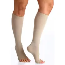 MEIA SIGVARIS PREMIUM 20-30 MEIA 3/4 PONTEIRA ABERTA MEDIA NATURAL ESCURO