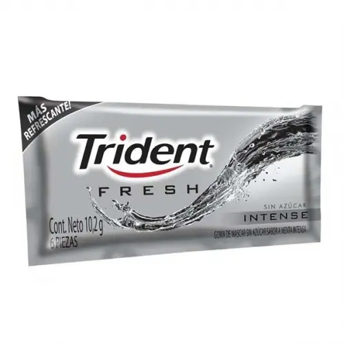 CHICLETE TRIDENT INTENSE PRETO 5 UNIDADES