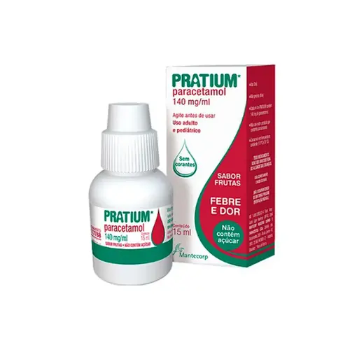 PRATIUM 140MG/ML GOTAS 15ML SABOR FRUTAS PARACETAMOL