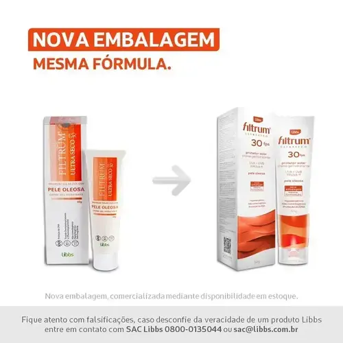 PROTETOR SOLAR FILTRUM ULTRA SECO FPS30 60GR LIBBS