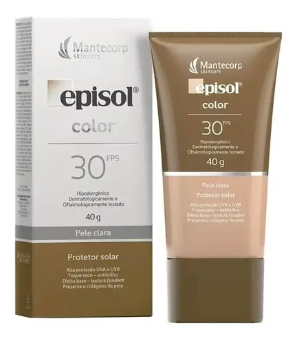 PROTETOR SOLAR EPISOL LOCAO COLOR PELE CLARA FPS30 40GR