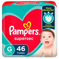 FRALDA PAMPERS SUPERSEC GRANDE 46 UNIDADES