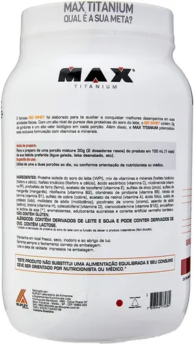ISO WHEY MORANGO 900GR MAX TITANIUM